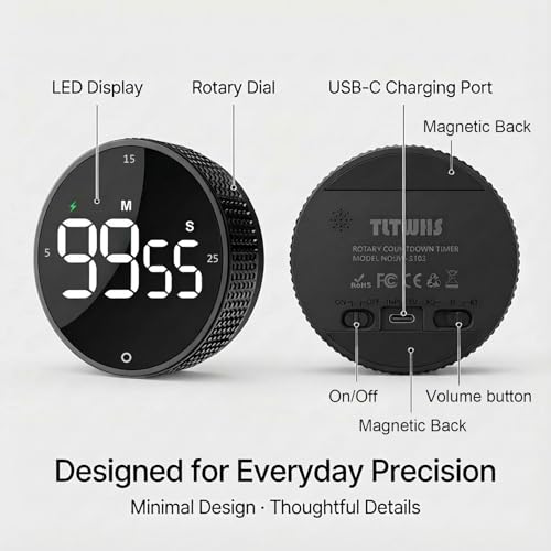 Rechargeable Magnetic Kitchen Timer