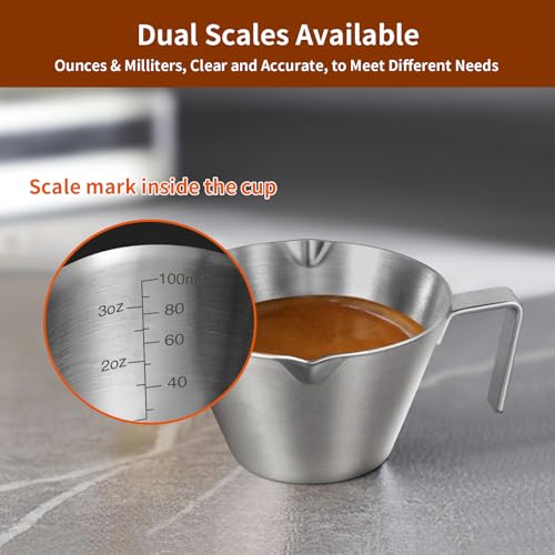1 Pc Stainless Steel Espresso Shot Cup with Dual Scale
