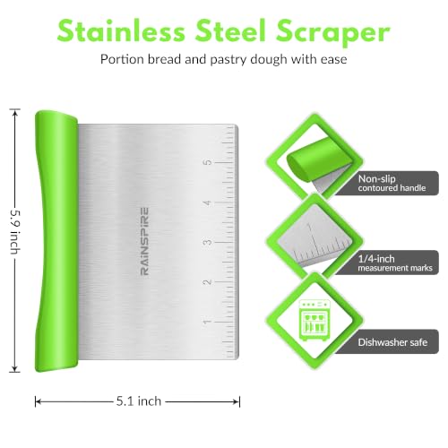 Multi Purpose Stainless Steel Bench Scraper Dough Blender & Pastry Cutter