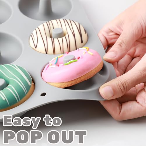 Non Stick Silicone Donut Pan for 6 Doughnuts (3.5 Count)