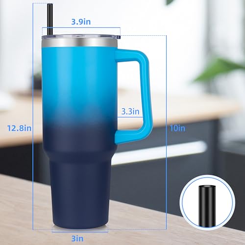 40 oz Tumbler with Handle and Straw
