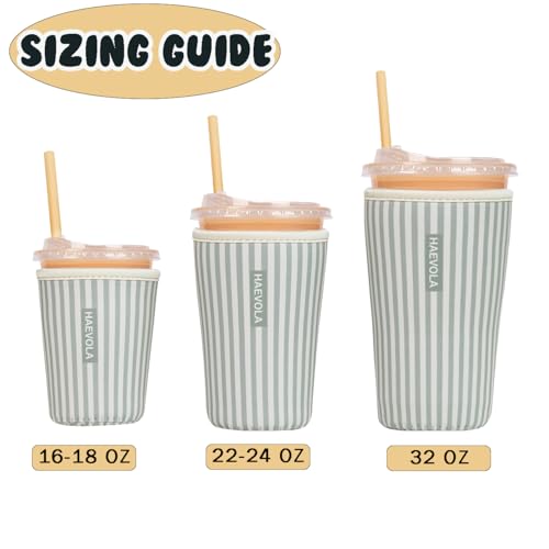 Reusable Insulated Neoprene Iced Coffee Cup Sleeve (3 Count)