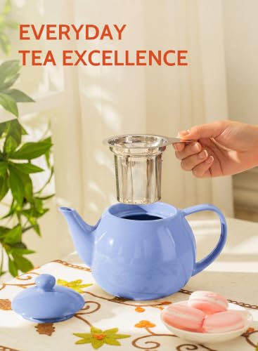 Porcelain Teapot 27 oz with Infuser for Loose Leaf Tea