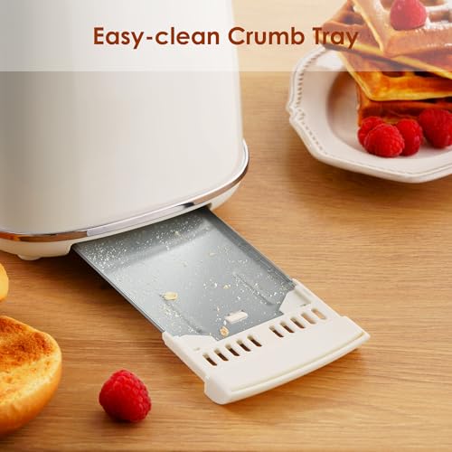 2 Slice Toaster Retro Stainless Steel with Bagel