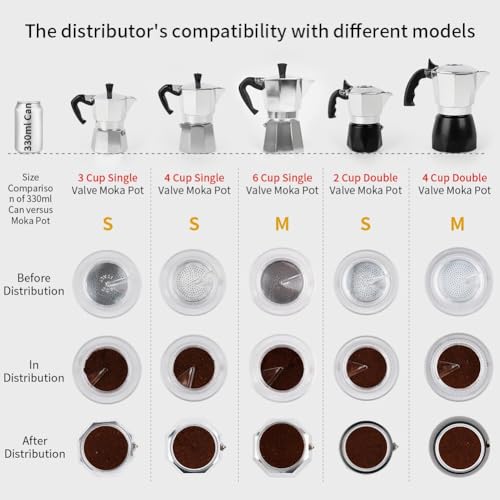 60mm Moka Pot Dosing Funnel & Distributor for 6 Cup Moka Pot