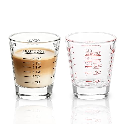 Shot Glasses Measuring cup Espresso Shot Glass Liquid Heavy Wine Glass 2 Pack 26 (2 Count)