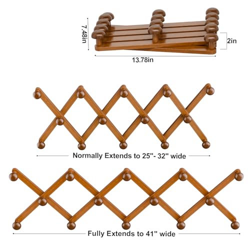 Hat Rack for Wall with 14 Hooks