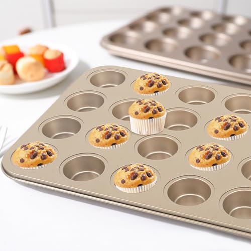 24 Cup Nonstick Mini Cupcake & Muffin Pans (3 Count)
