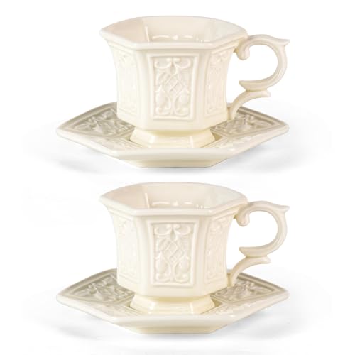 Tea Cups and Saucers Set of 2 (2 Count)