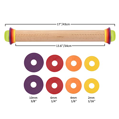 Rolling Pin with Thickness Rings