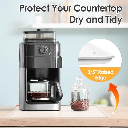Silicone Coffee Maker Mat with Lip for Countertops