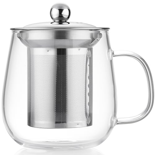 Glass Tea Cup with Infuser and Lid
