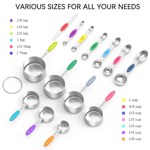 measuring cups and magnetic measuring spoons set