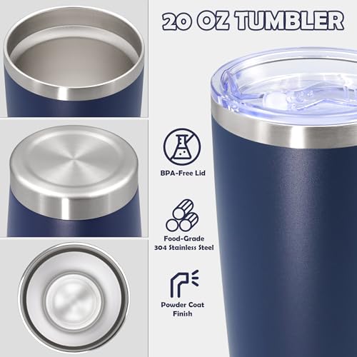20oz Tumbler Stainless Steel Tumbler Coffee Tumbler with Lid Navy