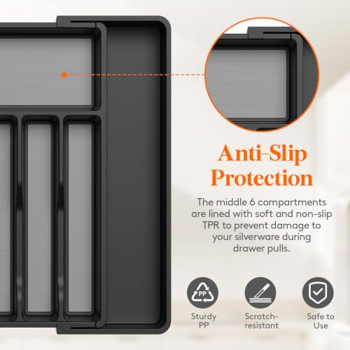 Extra Large Silverware Drawer Organizer