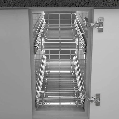 2 Tier Pull Out Cabinet Organizer 15" W X 22" D