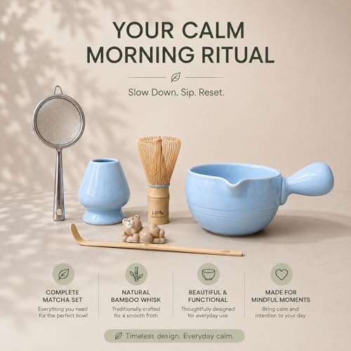 HAPPY PATH & CO Patented Matcha Bowl Set with Handle & Spout