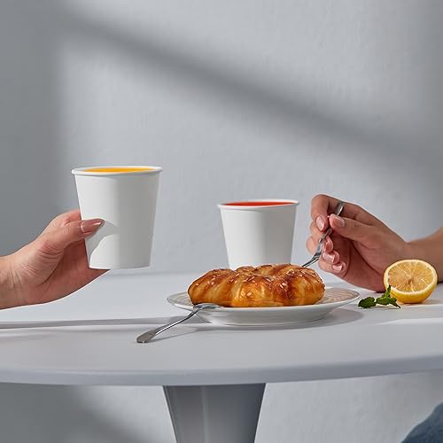 300Pack 8oz Disposable Paper Coffee Cups White Hot Coffee Cups (300 Count)