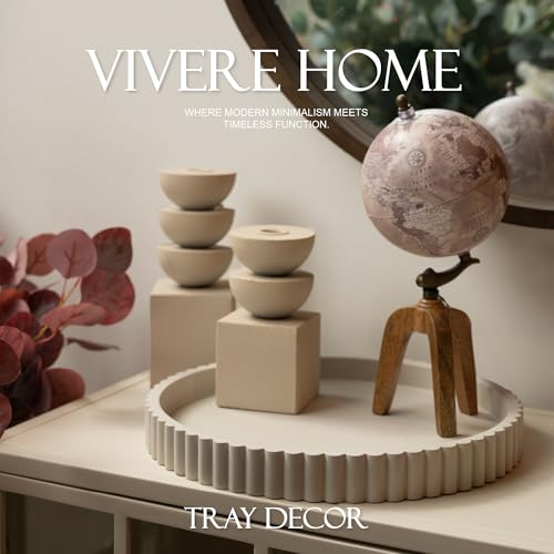 13 Inch Concrete Round Tray Home Decor for Coffee Table Decor