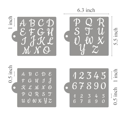 Alphabet Letter Stencils for Cookies Decorating (16 Count)