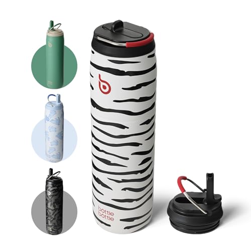 Stainless Steel Water Bottle 32 oz Zebra Stripe