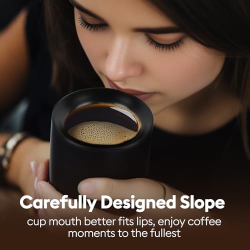 A set of 2 matte black ceramic espresso cups (2 Count)