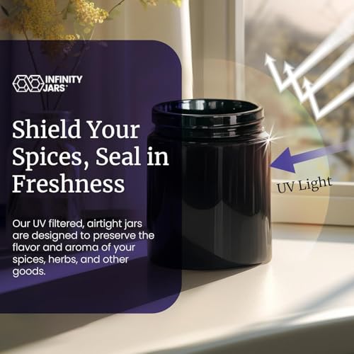 250 ml UV Glass Airtight Spice Jar Set (6 Count)