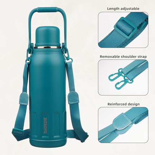 Stainless Steel Insulated Bottle with Handle & Strap