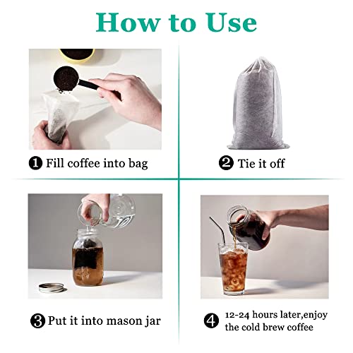 200pcs 4''x6'' Cold Brew Coffee Filter Bags (100 Count)