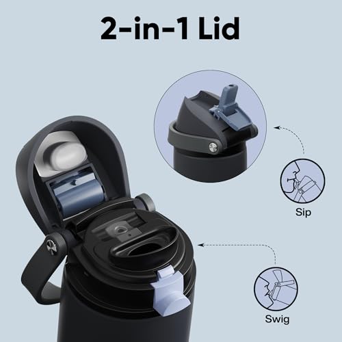 Insulated Water Bottle with Straw