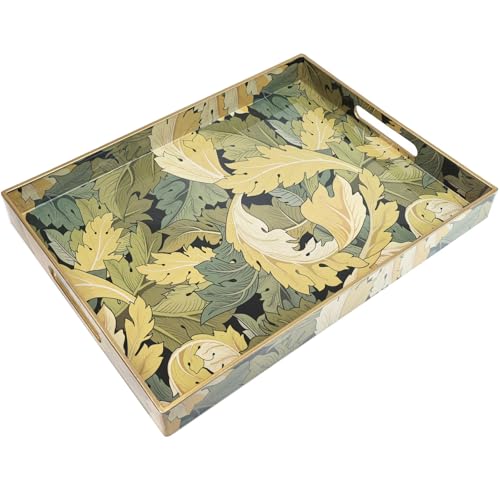 Plastic Serving Tray with Handles for Coffee Table