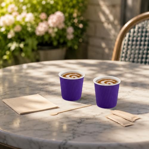 Ripple Wall Coffee Cups 500 Count 4 Ounce Insulated Royal Purple Paper Cups