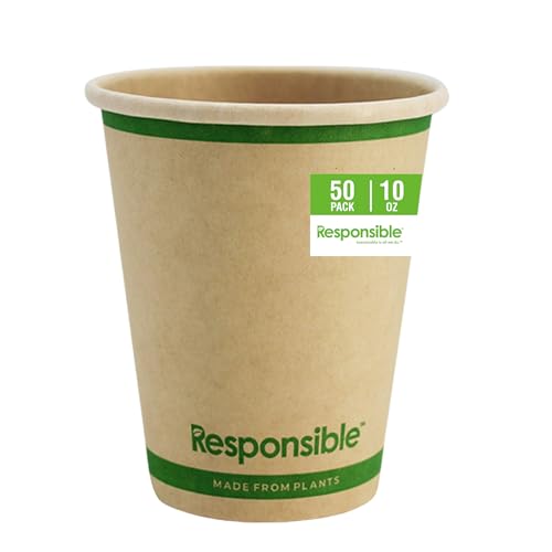Certified Compostable 10 oz Paper Cups (50 Count)