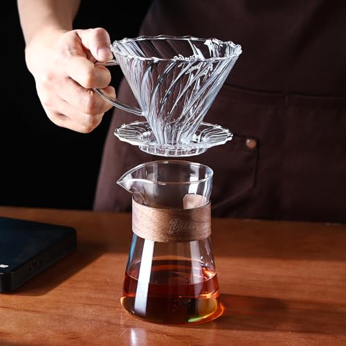 16 oz Glass Coffee Carafe with Wood Heat