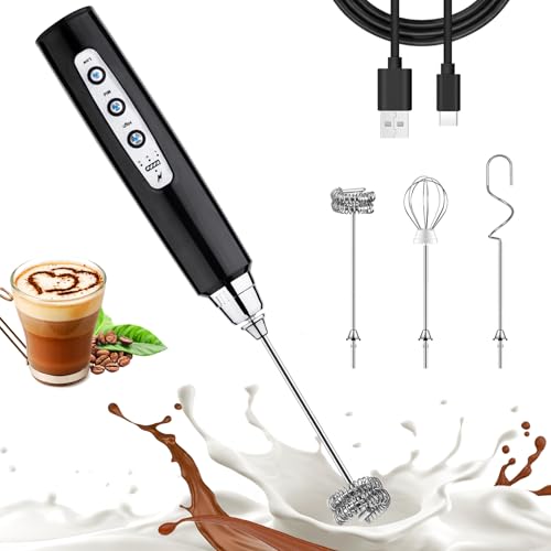 Black Handheld Milk Frother for Coffee