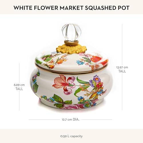 Enamel Squashed Pot