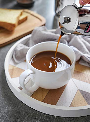 Porcelain 22oz Large Coffee Mugs Set of 4 (4 Count)