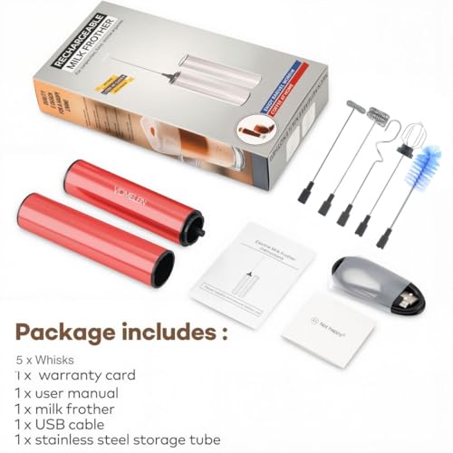 Rechargeable Milk Frother Handheld Electric Frother Wand Milk Foamer Drink Mixer for Coffee