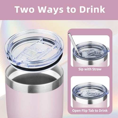 20oz Insulated Tumbler with Lid Straw Travel Coffee Mug