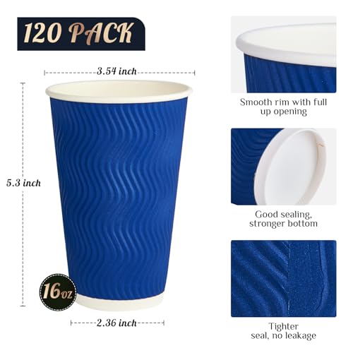 Disposable Paper Coffee Cups (120 Count)