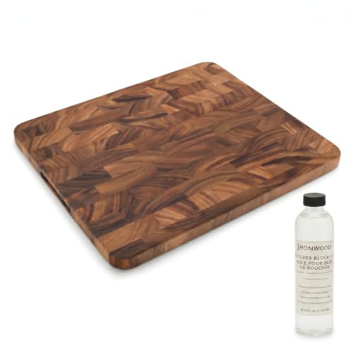 Oslo End Grain Utility Cutting Board and Butcher Block Oil Set