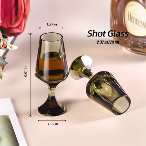 Crystal Snifter Glasses Set of 2 Hand Blown Stemmed Whiskey Glass (2 Count)