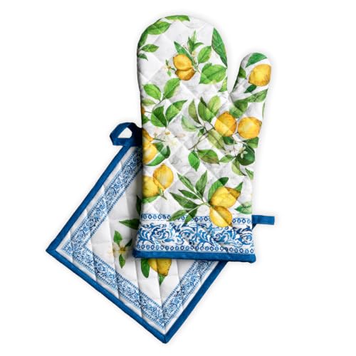 100% Cotton Oven Mitt & Pot Holder Set (2 Count)
