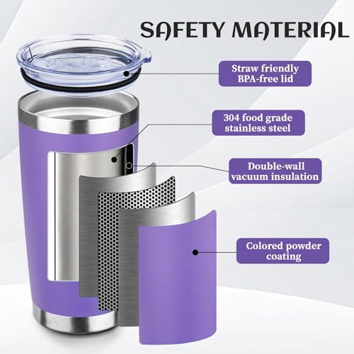 DIW 20oz Insulated Tumbler Bulk Travel Coffee Mug with Lid (6 Count)