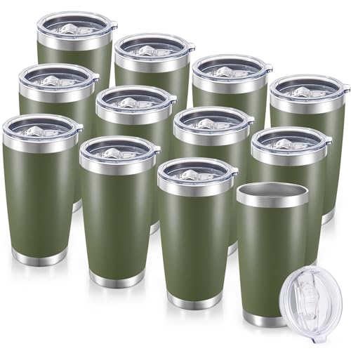 20 oz Tumblers Bulk Stainless Steel Tumbler with Lid (12 Count)