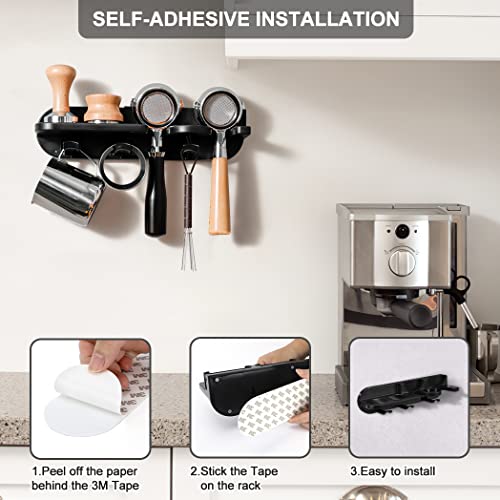 Espresso Tamper Holder Station Laelr Wall Mounted Coffee Station Organizer Coffee Distributor & Tamper 54mm