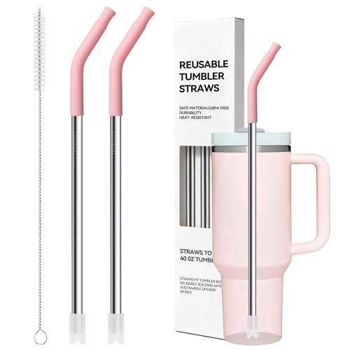Metal Straws With Silicone Tip For Stanley 40 oz Tumbler