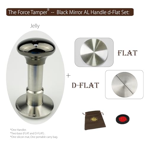 58.35mm Flat Distribute Set Black Mirror Jellyfish AL Handle Coffee Tamper