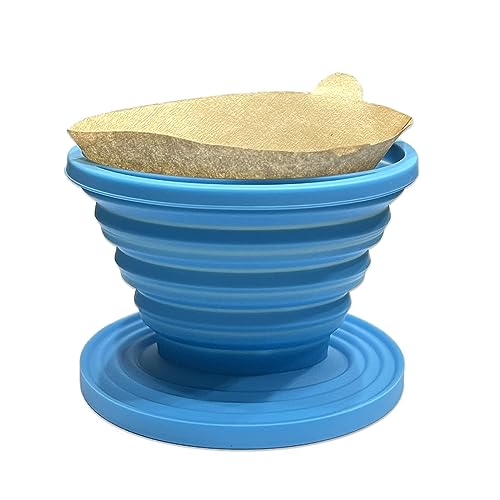Collapsible Coffee Dripper Filter Reusable with 5 Paper Filters