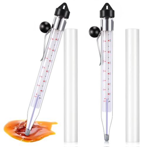 2 Pcs Candy Thermometer with Pot Clip 8" (2 Count)